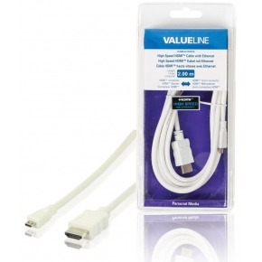 Cable HDMI de alta velocidad con conector HDMI Ethernet - micro conector HDMI de 2.00 m en color bl