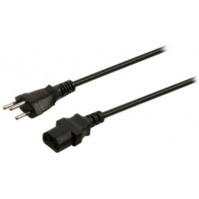 Cable de alimentación con enchufe suizo macho - IEC-320-C13 de 10.00 m en color negro