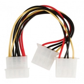 Cable divisor de alimentación Molex, Molex macho 2x Molex hembra, 0,15 m multicolor