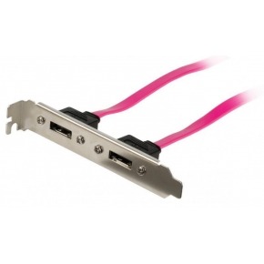 Soporte SATA 3Gb/s, 2x Soporte SATA 3Gb/s 2x SATA 3Gb/s hembra, 0,50 m, rojo