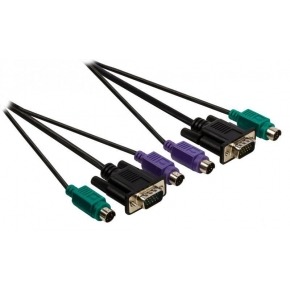 Cable KVM de VGA macho - 2x PS2 macho - VGA macho - 2x PS2 macho de 2,00 m en color negro Valueline