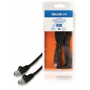Cable de red UTP CAT5e, RJ45 macho – RJ45 macho, 3,00 m, negro