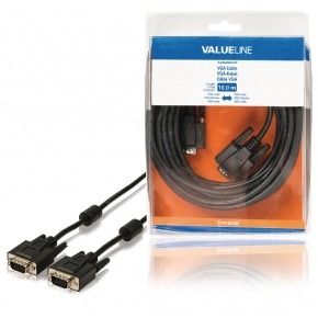 Cable VGA macho - VGA macho de 10,00 m en color negro