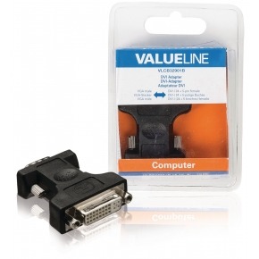 Adaptador DVI, VGA macho - DVI-I 24 + 5-pines hembra negro