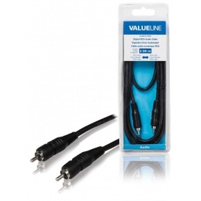 Cable de audio digital RCA macho - RCA macho de 2.00 m en color negro
