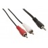 Cable Adaptador De Audio Jack Estéreo De 3.5 Mm Macho - 2 Rca Macho De 1.00 M En Color Negro