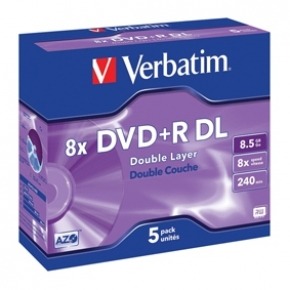 DVD+R doble capa 8x 8.5 GB 5 uds. en estuche individual