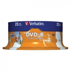 DVD-R 4.7 GB 16x Matt Silver imprimible pack de 25 uds.