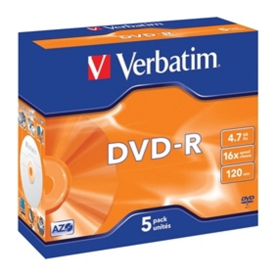 DVD-R 4.7 GB 16x Matt Silver 5 uds en estuche individual