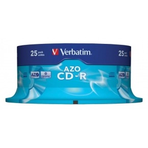 Estuche con 25 CD-R AZO Crystal de 700MB
