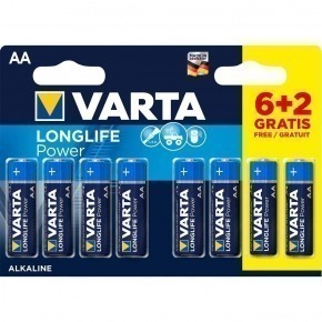 Pilas alcalinas AA/LR6 1.5 V High Energy en blíster de 6+2 pcs