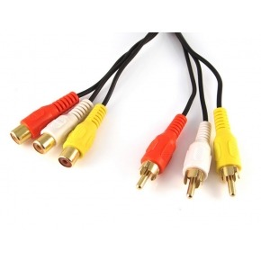 Cable Audio-Video (3xRCA-Macho/Hembra) 2m