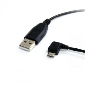 Cable microUSB en codo de 2.0m