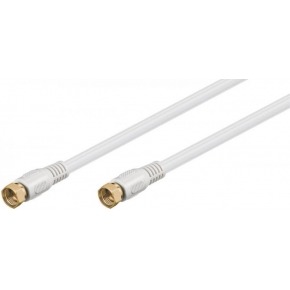 Cable coax 75 Oms Conec F M/M Blanco 5m