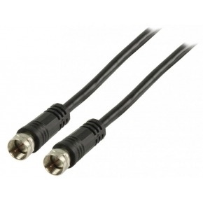 Cable coax 75 Oms Conec F M/M Negro 15m