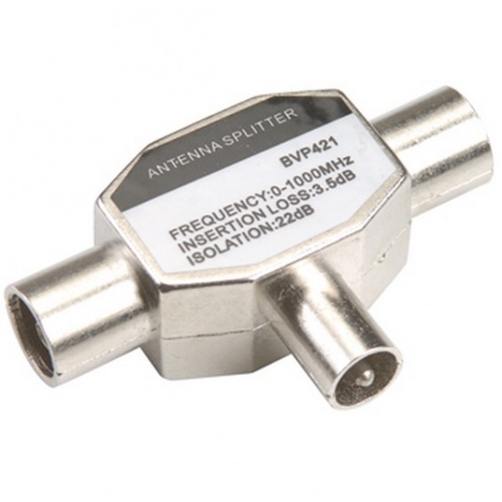 Distribuidor De Antena En T 1 X Macho A 2 X Hembra