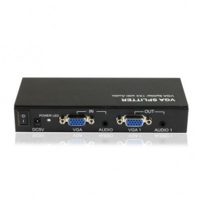 Spliter VGA (DB15) con audio de 1 entrada a 4 salidas VGA