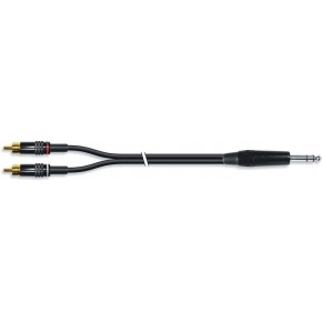 Cable de audio Jack 6.3mm estéreo Macho a 2 x RCA-Macho de audio con conectores metalicos de 1.5m