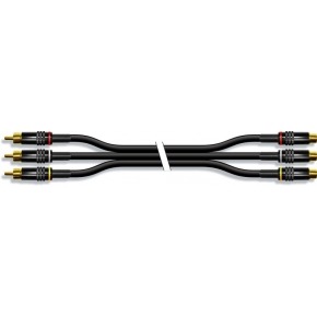 Cable de audio estéreo y video con conectores 3 x RCA Macho en un extremo y 3 x RCA Hembra con conectores metalicos de 10 m