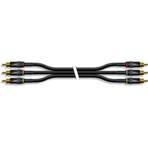 Cable de audio estéreo y video con conectores 3 x RCA Macho en un extremo y 3 x RCA Macho con conectores metalicos de 3m