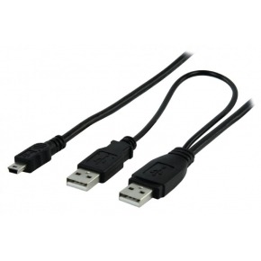 Cable USB 2POWER (AM+AM/miniUSB/M) de 3.00m