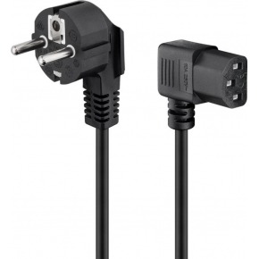 Cable alimenta. Schuko-C13 90º negro 2m