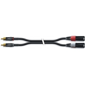 Doble conector de 2 XLR Macho a 2 RCA Macho L/R señal monocanal por cable con conectores metalicos 5.0 M