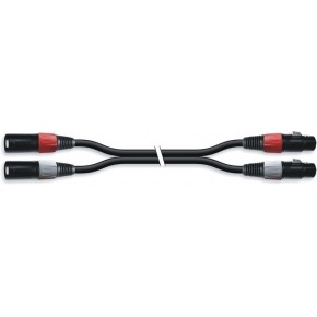 Doble conector de 2 XLR Macho a 2 XLR Hembra L/R señal monocanal por cable con conectores metalicos 3 M
