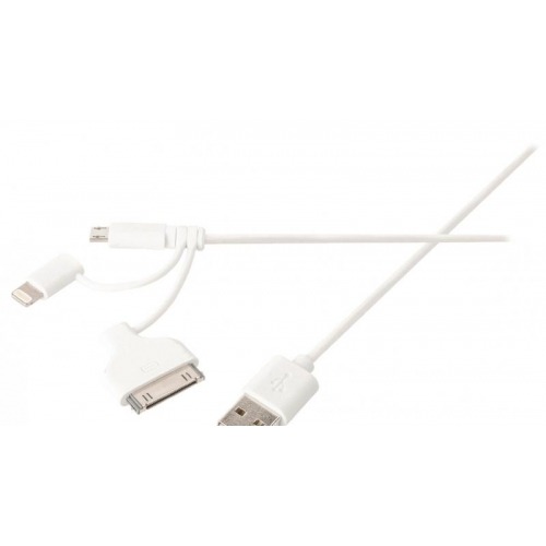 Cable de carga y sincronización Sweex 3 en 1 USB 2.0 A macho - micro B macho + adaptador Lightning