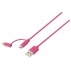 Cable De Carga Y Sincronización Usb 2.0 A 2 En 1 Macho - Micro B Macho + Adaptador Lightning De 1,