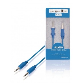 Cable de audio estéreo de 3,5 mm macho - macho de 1,00 m en color azul