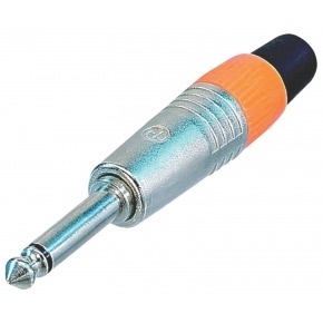 Conector Mono 6.35 mm Macho Metal Plata