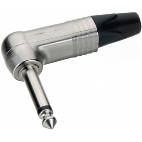 Jack plug 90° 6.35 mm 2P