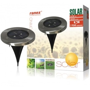 Foco LED solar redondo para el suelo