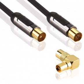 Coax cable male - female 3.00 m black