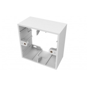 Caja de superficie blanca de dos vahías 86 x 86 x 45 mm