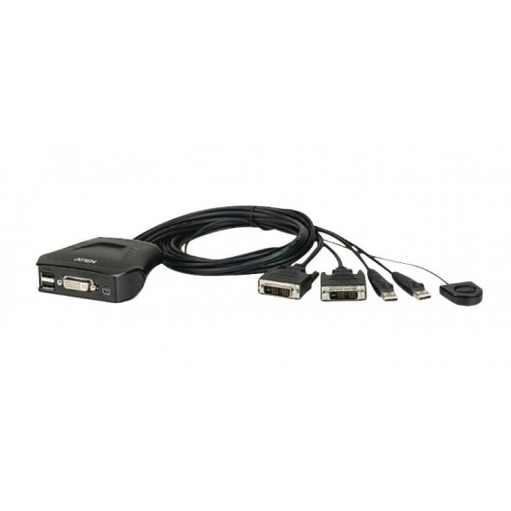 Easy KVM switch, 2-port DVI-D USB 2.0