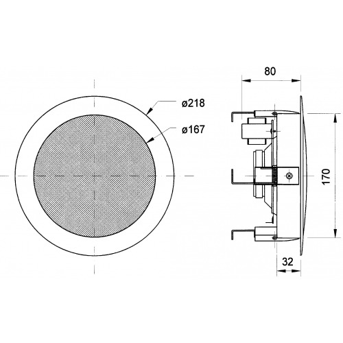 Altavoz HiFi para montaje en el techo 17 cm (6.5") 100 V de Visaton…