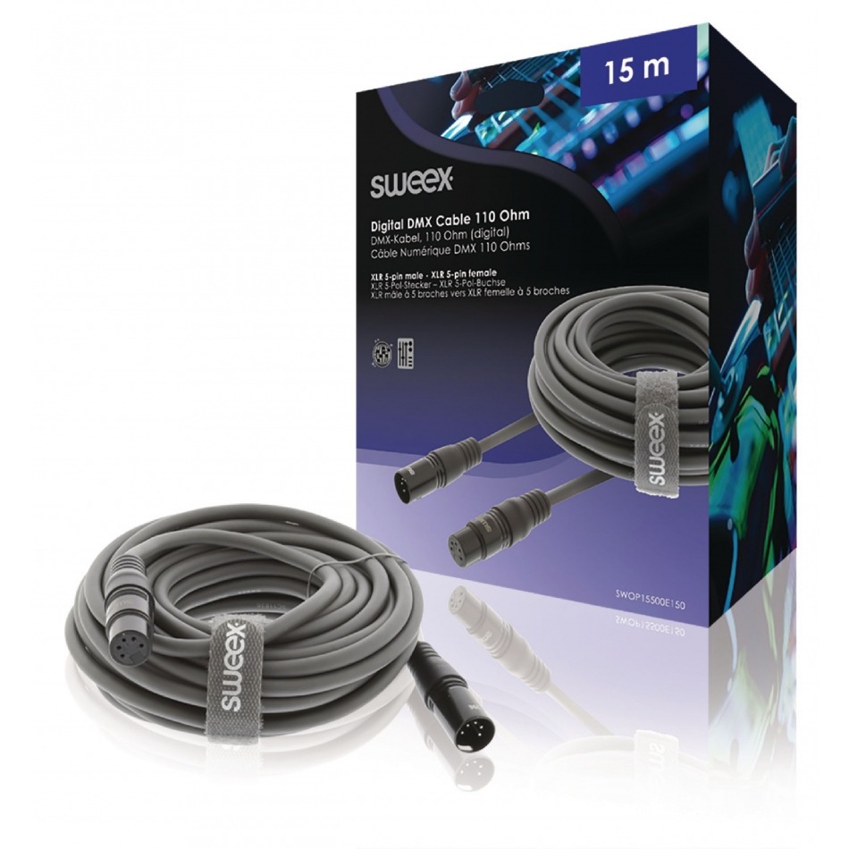 Cable XLR Digital Macho de 5 Pines XLR Hembra de 5 Pines de 15,0 m Gris…