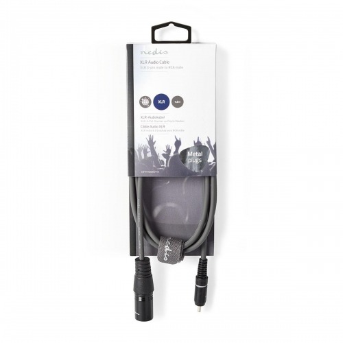 gris 3 m Nedis Cable de Audio XLR Compensado XLR de 3 Pines Macho