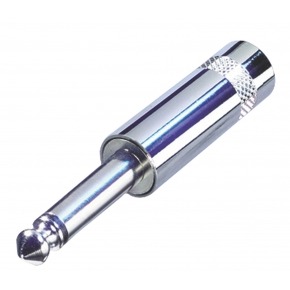 Conector Mono 6.35 mm Macho Metal Plata