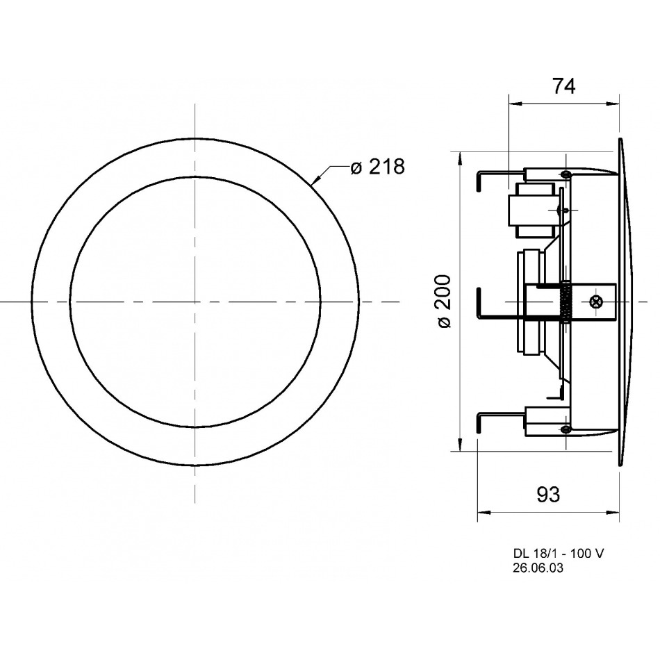 Altavoz HiFi para montaje en el techo 17 cm (6.5") 100 V de Visaton…