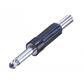 Conector Mono 6.35 mm Macho PVC Negro