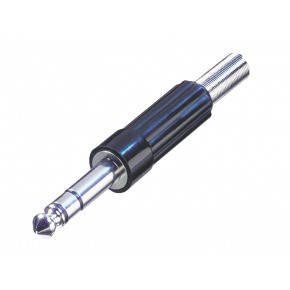 Conector Estéreo 6.35 mm Macho PVC Negro