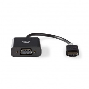 Cable HDMI-VGA | Conector HDMI™ - VGA Hembra + Salida de 3,5 mm | 0,2 m | Antracita