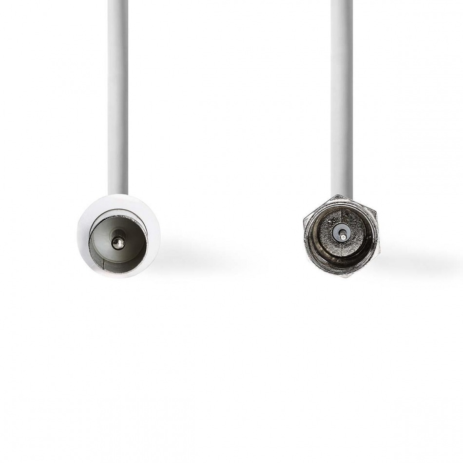 Cable de Satélite y Antena F Macho IEC (Coaxial) Macho 2,0 m Blanco…