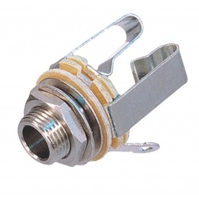 Conector Mono 6.35 mm Hembra Metal Plata