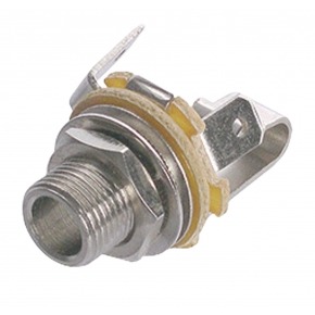 Conector Estéreo 6.35 mm Hembra Metal Plata