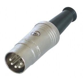 Conector DIN Macho Metal Plata