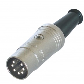 Conector DIN Macho Metal Plata